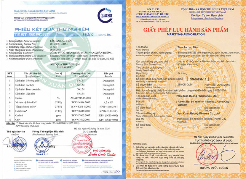 tâm an lạc tiên giá bao nhiêu