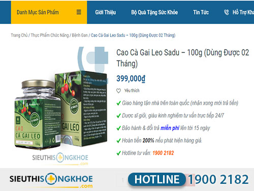 cao cà gai leo giá sadu giá bao nhiêu