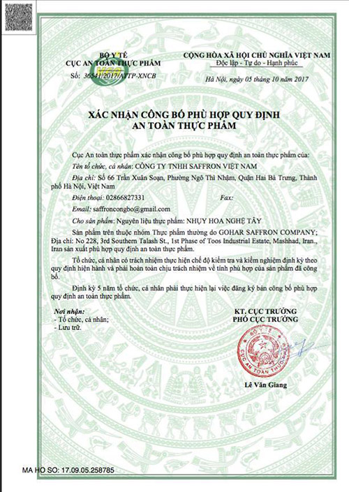 nhụy hoa nghệ tây saffron việt nam có tác dụng phụ không