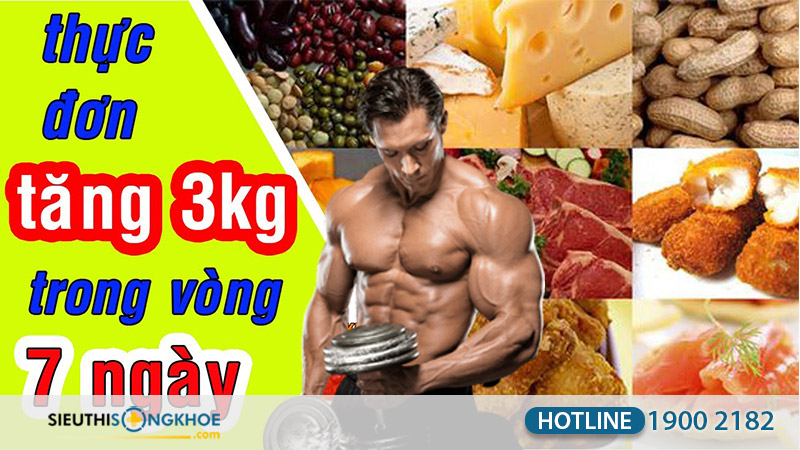 thực đơn tăng cân sau 1 tuần dành cho nam giới