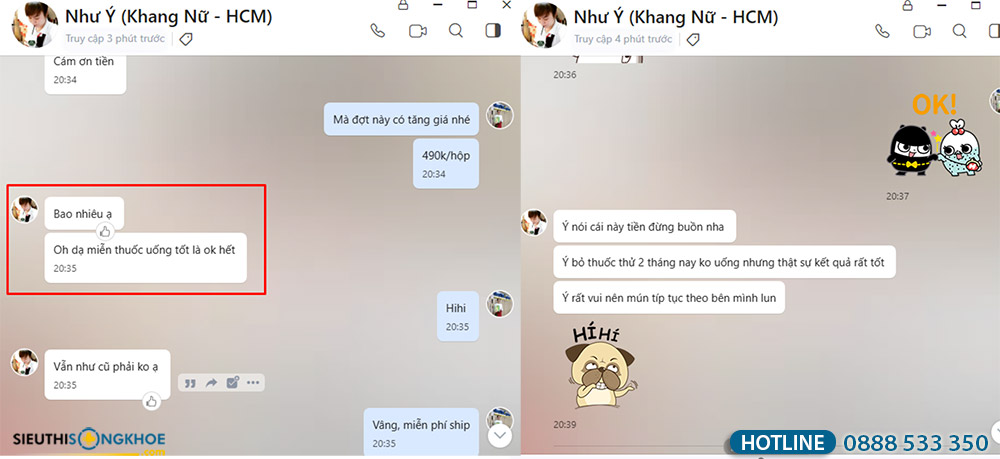 phản hồi khách hàng dùng khang nữ hoàn nguyên đan