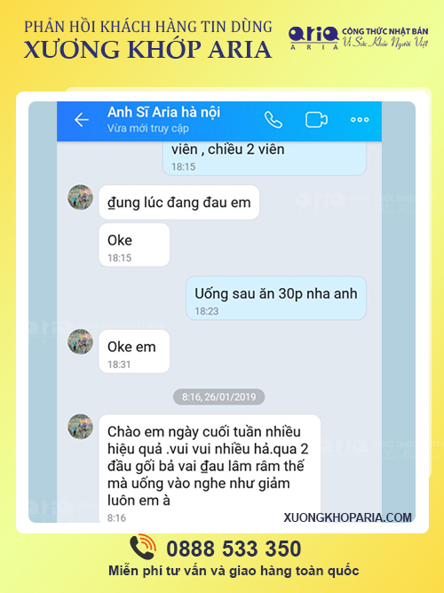 CÓ AI DÙNG XƯƠNG KHỚP ARIA CHƯA - phản hồi khách hàng - Anh Sĩ sau khi dùng Xương khớp Aria