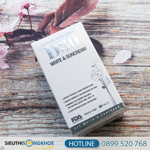 D30 White & Suncream - Viên Uống Hỗ Trợ Trắng Da Đến Từ Mỹ