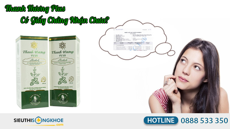 giấy chứng nhận thanh hương plus