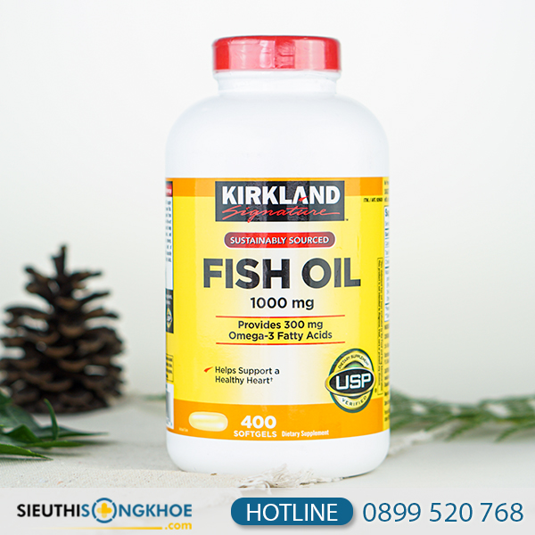 Kirkland Signature Fish Oil 1000mg Viên Uống Dầu Cá Chính Hãng