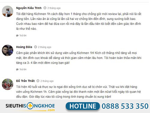 kichmen 1h giá bao nhiêu