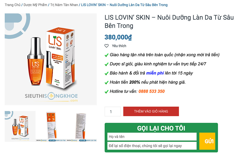 mua lis lovin's skin