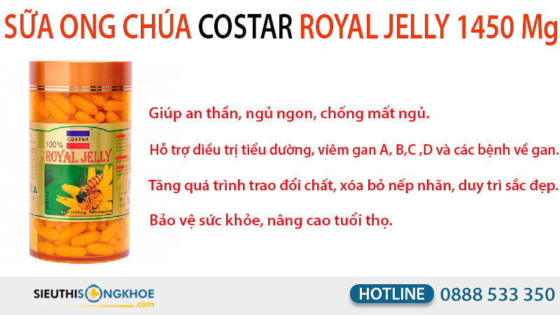 sữa ong chúa costar royal jelly 1450mg có tốt không