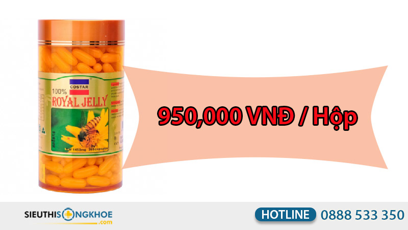 sữa ong chúa costar royal jelly 1450 mg giá bao nhiêu