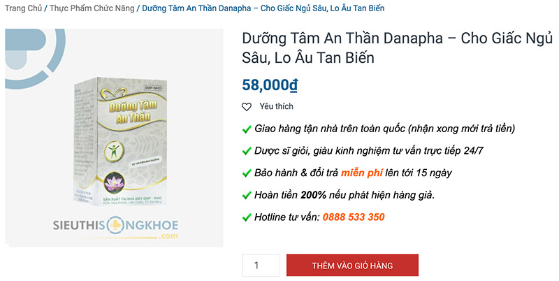 dưỡng tâm an thần Danapha