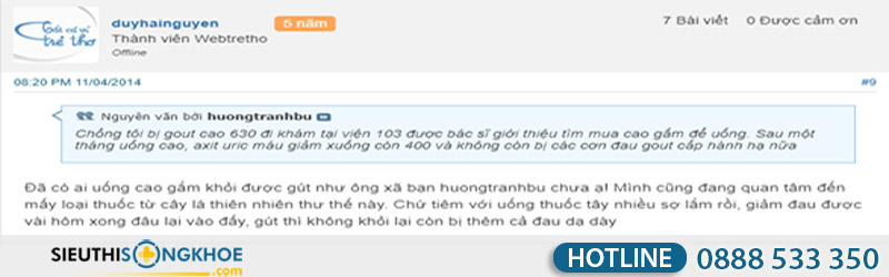 cao gắm có tác dụng phụ không