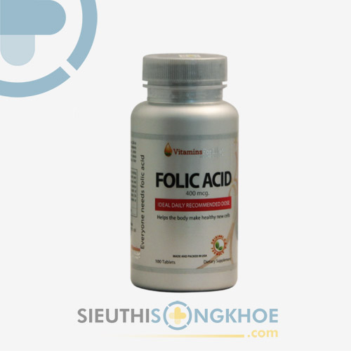 Viên Bổ Thai Folic Acid 400mcg Vitamins For Life - Bổ Máu, Cung Cấp Dinh Dưỡng Cho Thai Nhi