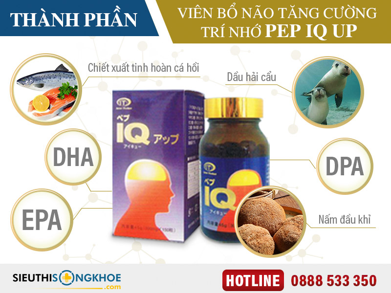 Viên Bổ Não Tăng Cường Trí Nhớ Pep IQ Up - Hỗ Trợ Chăm Sóc Não Bộ Hiệu Quả
