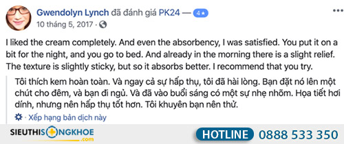 phản hồi khách hàng dùng gel pk24
