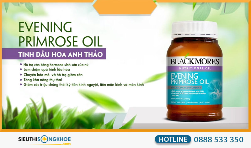 Tinh dầu hoa Anh Thảo Blackmores Evening Primrose Oil - Hỗ Trợ Ổn Định Nội Tiết Tố Nữ
