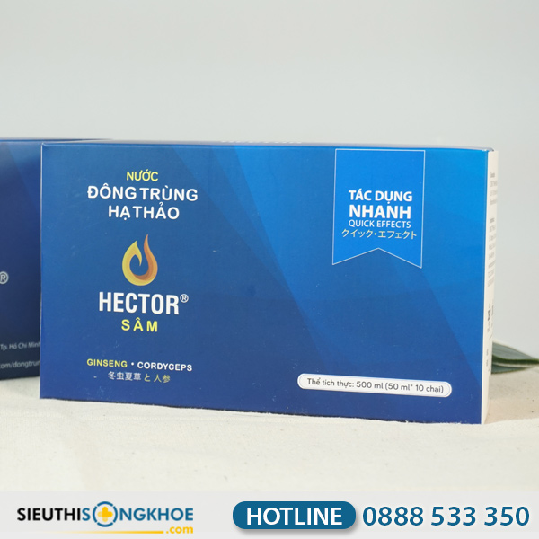Đông Trùng Hạ Thảo Hector Sâm Hỗ Trợ Tăng Cường Sinh Lực Hộp 10 Chai x 50ML