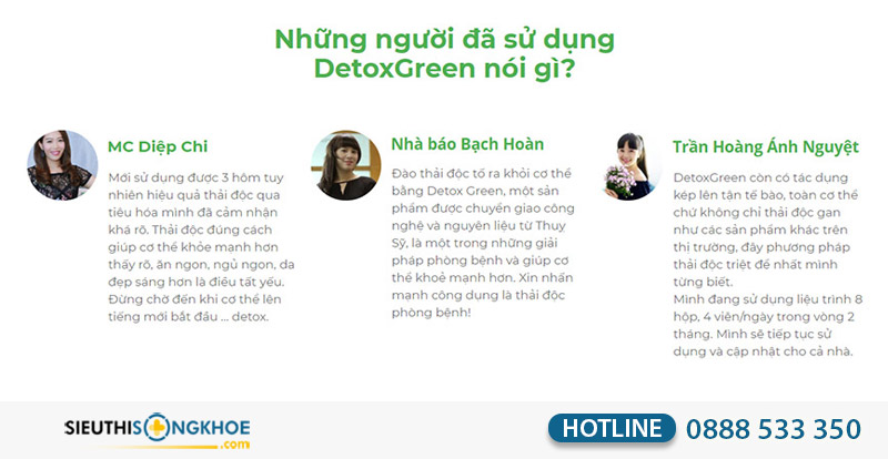 phản hồi detox green
