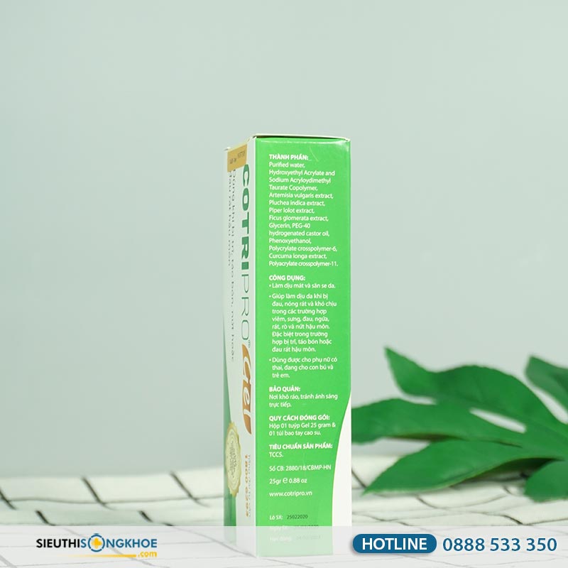 Kem Bôi Trĩ Cotripro Gel - Hỗ Trợ Giảm Ngứa Ngáy, Đau Rát Do Bệnh Trĩ