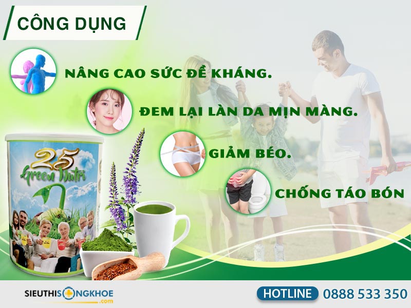 công dụng 25 green nutri
