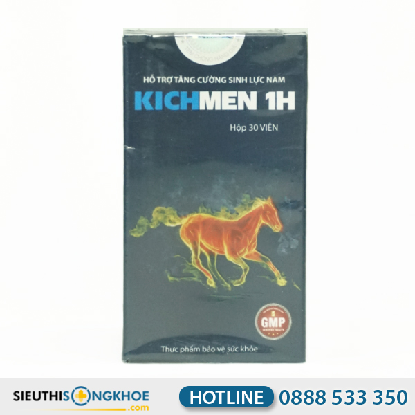 Kichmen 1H Hỗ Trợ Tăng Cường Sinh Lý Nam Hộp 30 Viên
