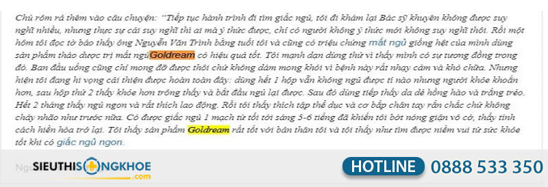 phản hồi goldream
