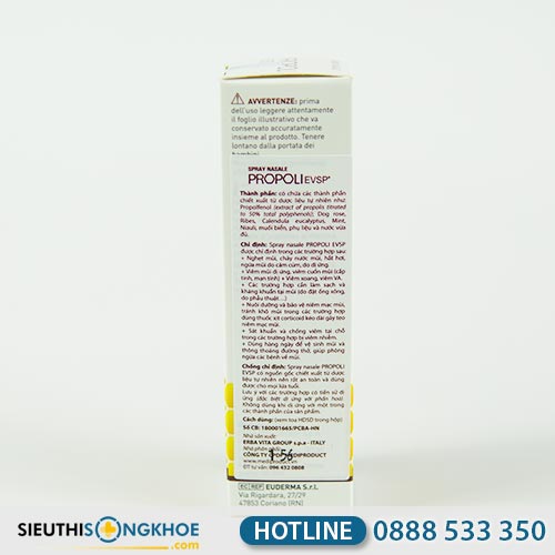 Combo Spray Nasale Propoli.Evsp (xịt mũi) và Spray Gola Propoli.Evsp (xịt họng) - Loại bỏ triệu chứng và kháng khuẩn tai mũi họng