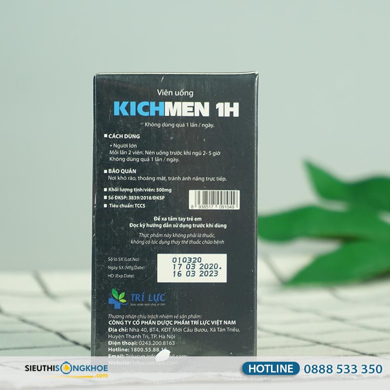 Kichmen 1H - Hỗ Trợ Điều Trị Sinh Lý Nam Hiệu Quả, An Toàn