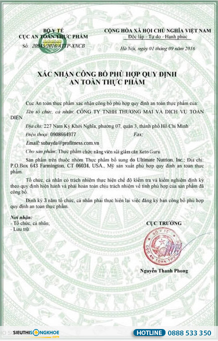 giay chung nhan vien sui keto guru 