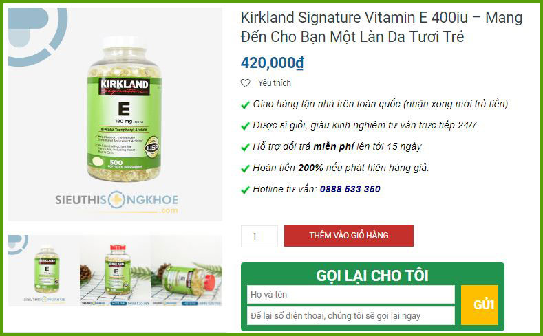 irkland vitamin e 400 iu 