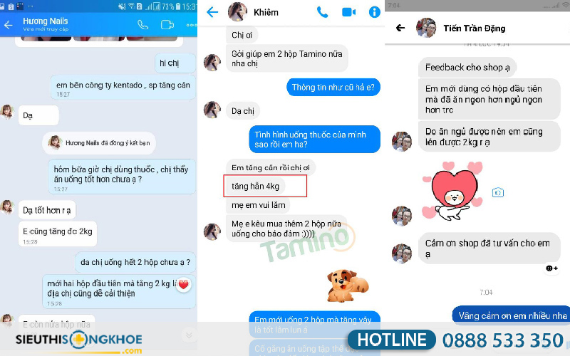 thành phần của viên tăng cân Tamino