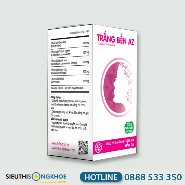 Viên uống Trắng Bền AZ - Cân bằng Nội Tiết Tố, Trắng Da An Toàn cho Phái Đẹp