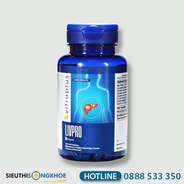 Viên uống Vitraplus Livpro - Hỗ Trợ Bảo vệ Thải độc & Bồi Bổ Gan