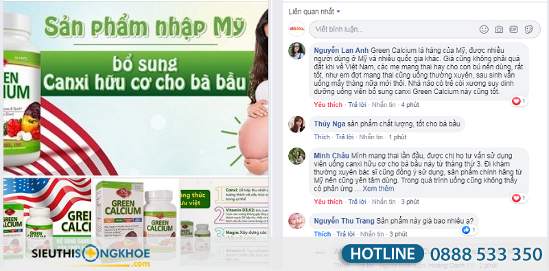 GREEN CALCIUM bổ sung canxi hữu cơ cho bà bầu