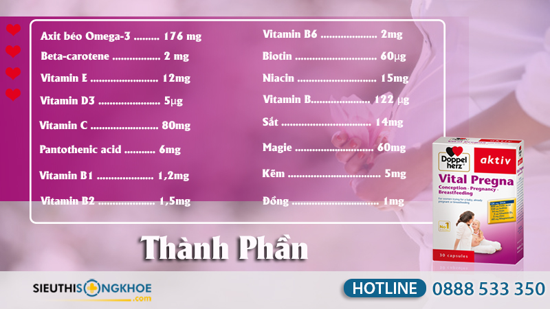 Vital Pregna bổ sung vitamin khoáng chất