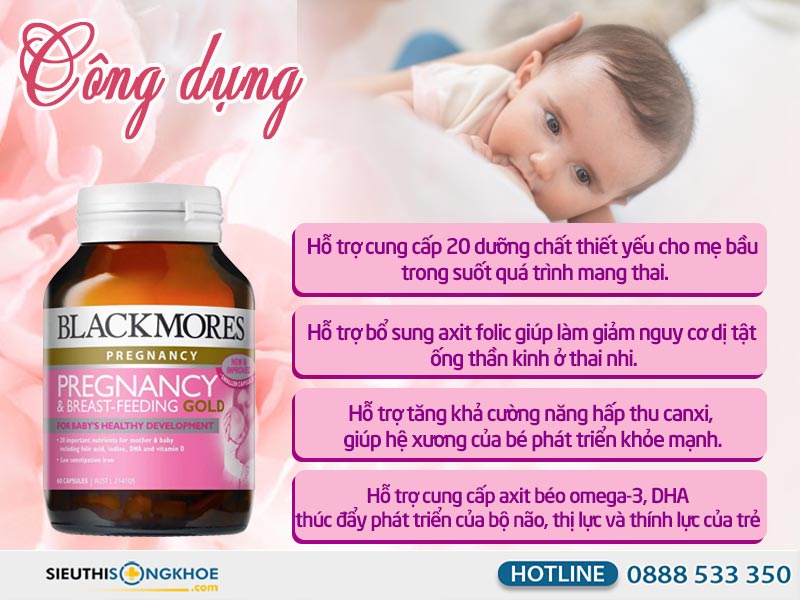công dụng của blackmores pregnancy breast feeding gold