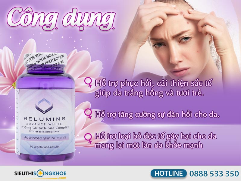 công dụng của relumins advance white 1650mg