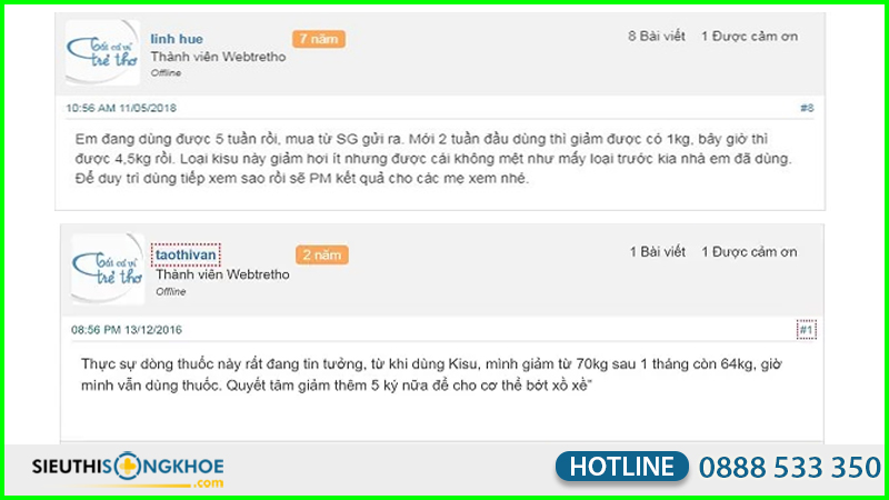 đánh giá viên giảm cân kisu