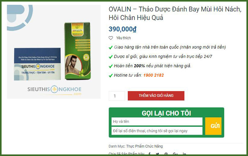 bo san pham ovalin sieu thi song khoe 