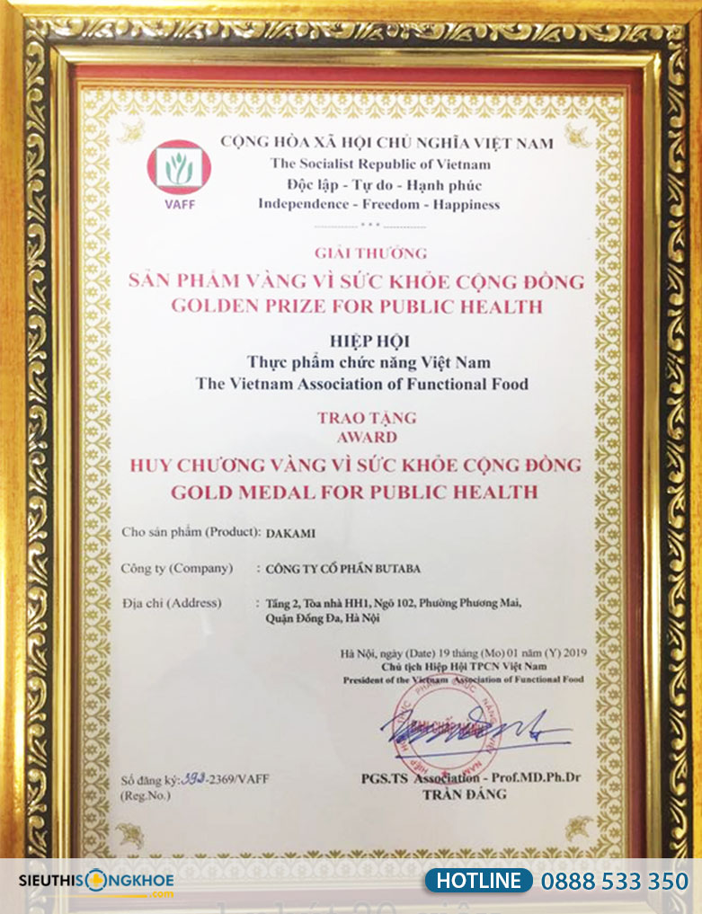 giay chung nhan dakami