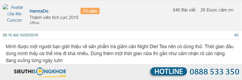 night diet tea có tốt không