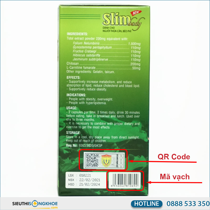 cách phân biệt slim body chính hãng