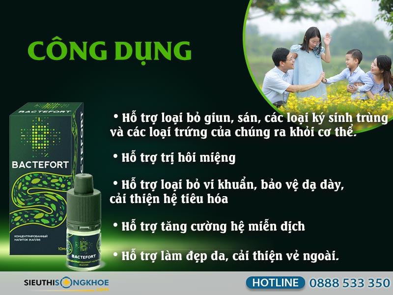 cong dung dung dich diet ky sinh trung bactefort