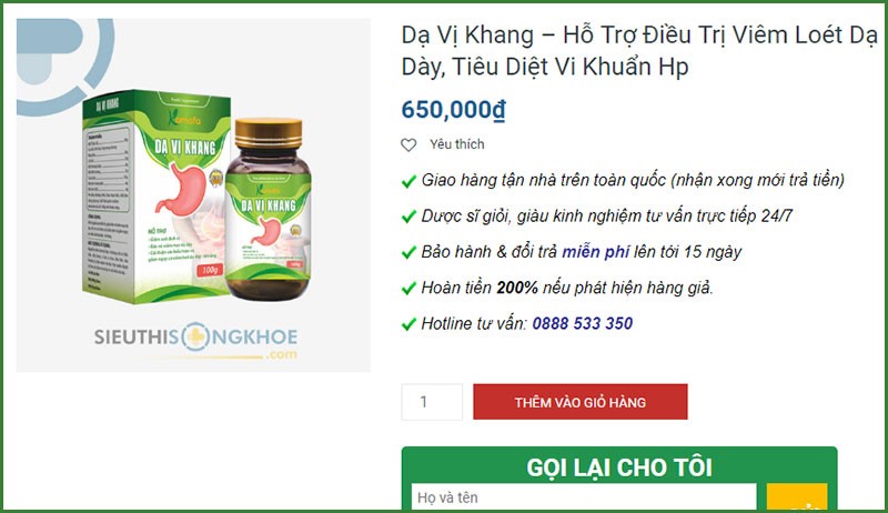 Dạ Vị Khang Có Tốt Không? Giá Bao Nhiêu? Mua Ở Đâu?