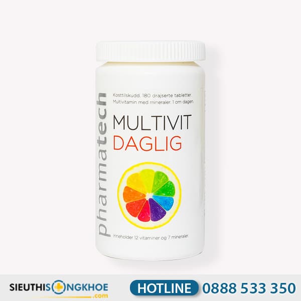 Multivit Daglig Hỗ Trợ Bổ Sung Vitamin & Khoáng Chất Cho Cơ Thể Hộp 180 Viên