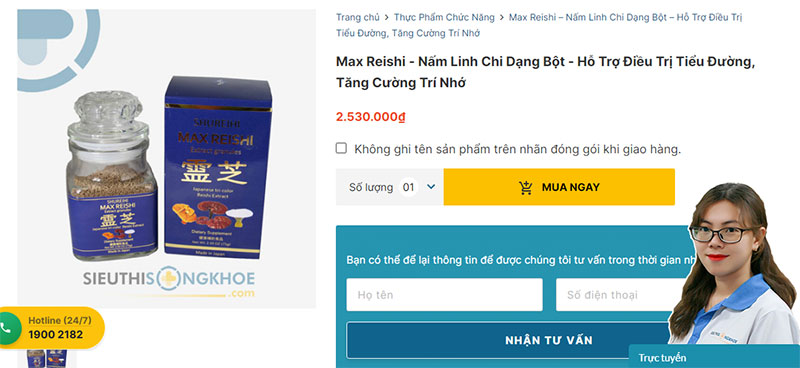 nam linh chi dang bot max reishi sieu thi song khoe 
