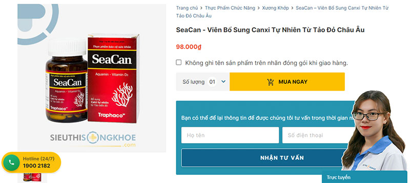 vien bo sung canxi seacan sieu thi song khoe 