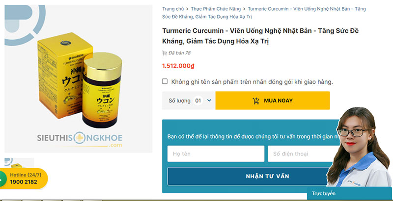 vien nghe turmeric curcumin sieu thi song khoe 