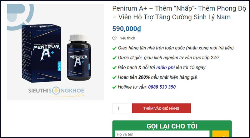 Viên Tăng Sinh Lý Penirum A+ Có Tốt Không? Giá Bao Nhiêu? Mua Ở Đâu?