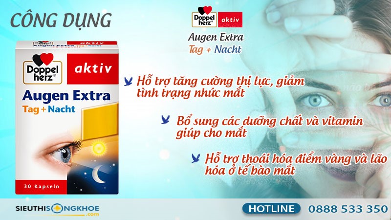 viên uống hỗ trợ bổ mắt Doppelherz Augen Extra Tag + Nacht có tốt không?