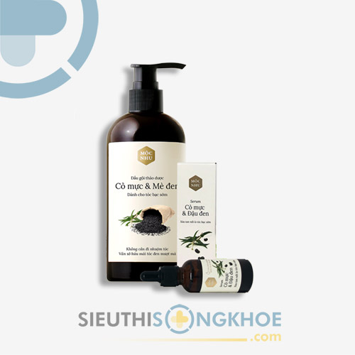 Bộ Đôi Cỏ Mực Mộc Nhu - Hỗ Trợ Cải Thiện Sắc Tố Tóc Bạc Trắng Trở Nên Đen Óng Suôn Mượt